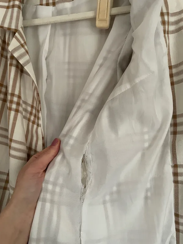 Boohoo Cream tan plaid suit set - Image 8