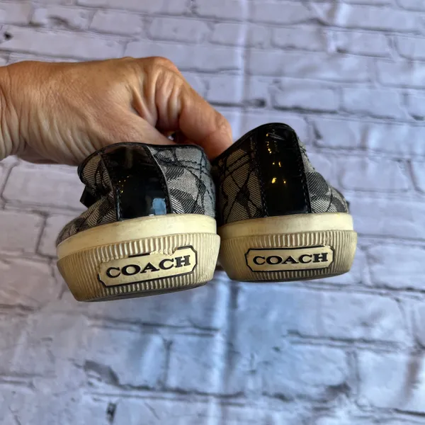 Coach Kalyn Low Top Logo Canvas Sneakers Shoes Womens 5.5 Black - Image 8