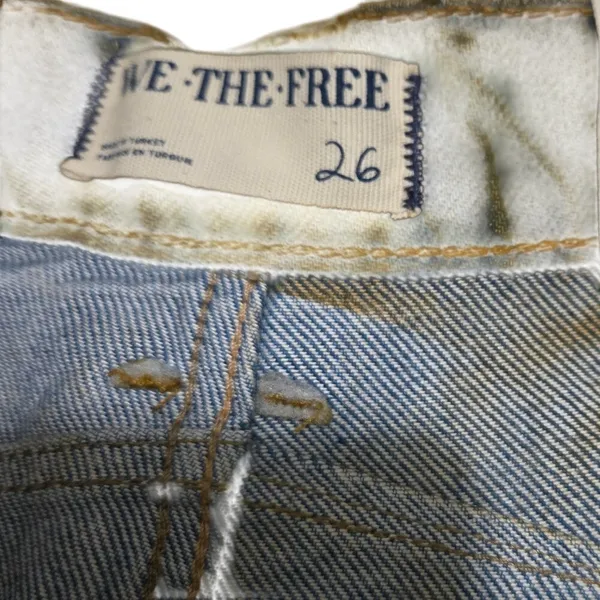 We The Free Free People Good Luck Mid-Rise Barrel Jeans Coated New Moon Brown 26 - Image 5