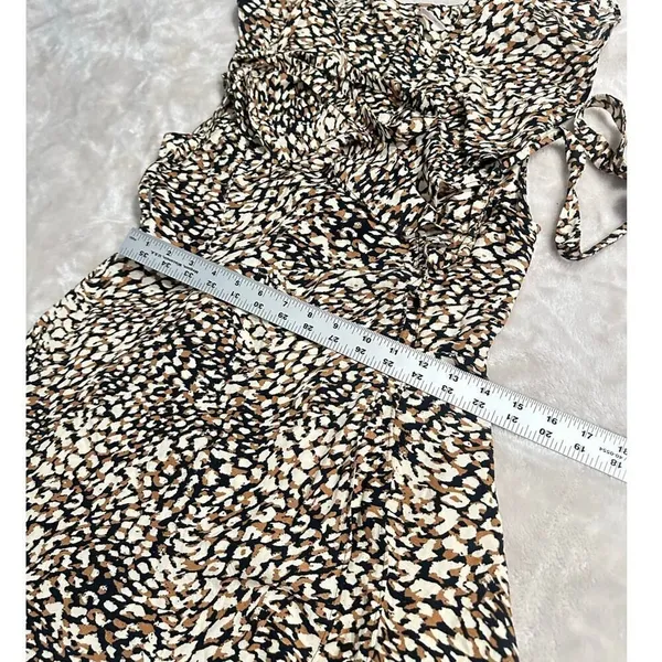 Free People French Quarter Wrap Mini Dress Women's Medium Black Brown White - Image 12
