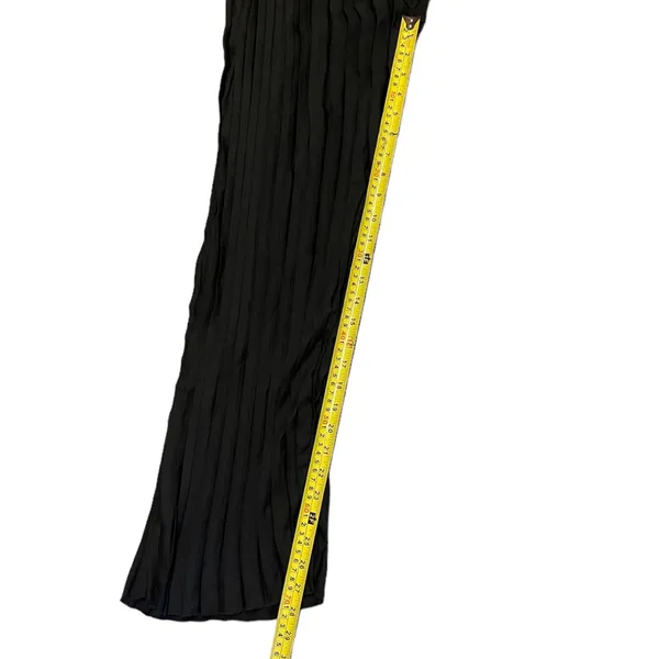 Black Pleated Semi Sheer Pull On Beach Pool Cover Up Pants Small - Image 3
