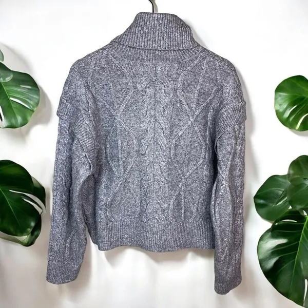 Elie Tahari Chunky Cable Knit Turtleneck Ski Sweater - Image 5