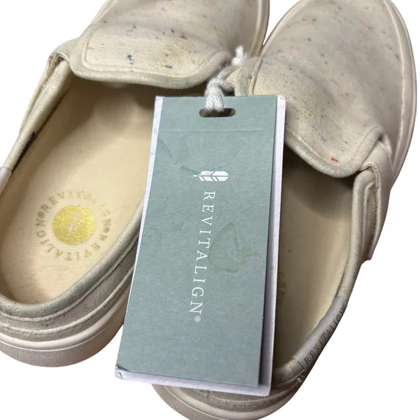 Revitalign Sunbird Mules Women Sz 7 Tan Sand Slip On Orthotic Comfort Shoes NEW - Image 6