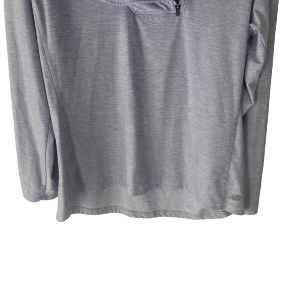 New Balance Size M‎ Half Zip Funnel Neck Long Sleeve Light Blue Pullover Sweater - Image 4