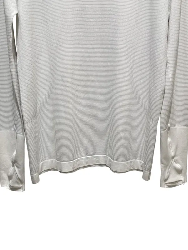 Lululemon Long Sleeve Athletic Top White Women Size 12 Thumbhole Lightweight - Image 2