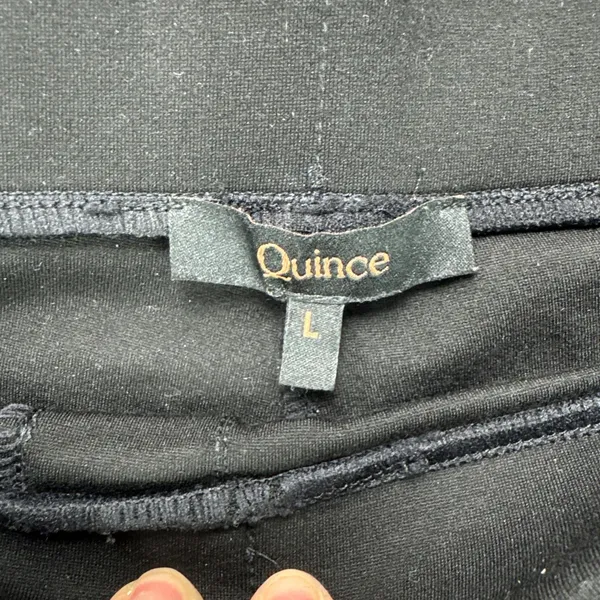 Quince Pants Women's L Black Ultra-Stretch Ponte Straight Leg Classic Comfort - Image 3