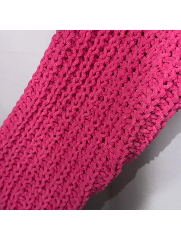 American Eagle Outfitters Women’s XS Hot Pink Chunky Knit Sweater Oversized - Image 6