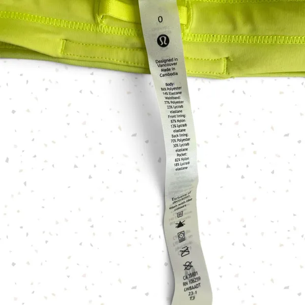 Lululemon Pace Rival Skirt Electric Lemon Yellow Bright Neon Pleats Skort Size 0 - Image 7