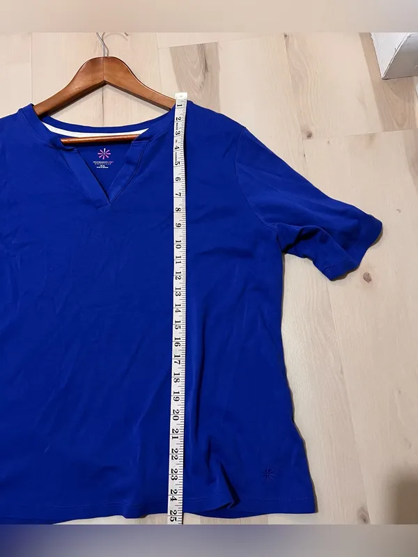 Isaac Mizrahi Live Women Top Plus Size 1X Essentials Pima Cotton Blue T-shirt - Image 7