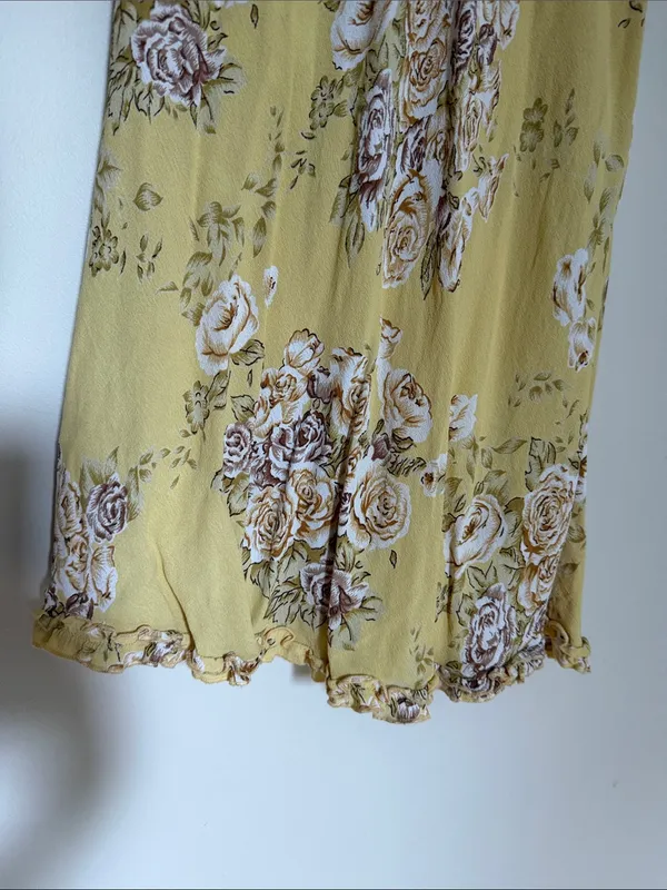 Vintage Twoofus Floral Yellow Slip Dress - Image 3