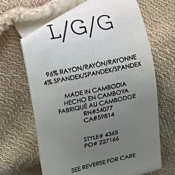Cabi Women's Cream Airbrush Floral Crewneck Long Sleeve Relaxed Tee Size Large‎ - Image 4