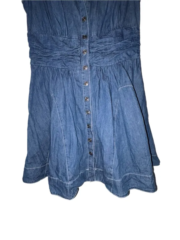 Free People Chester Denim Mini Dress Size Medium - Image 6