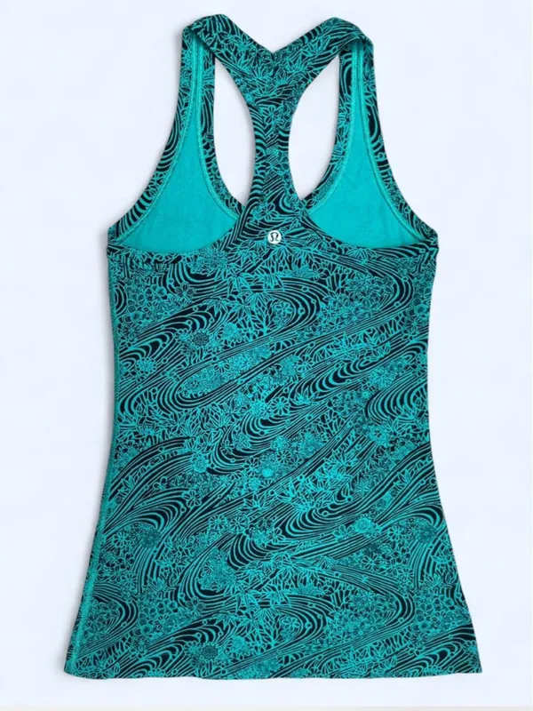Lululemon Cool Racerback II Tank Top in Kitakami Viridian Yoga Pilates Gym XS/S - Image 3