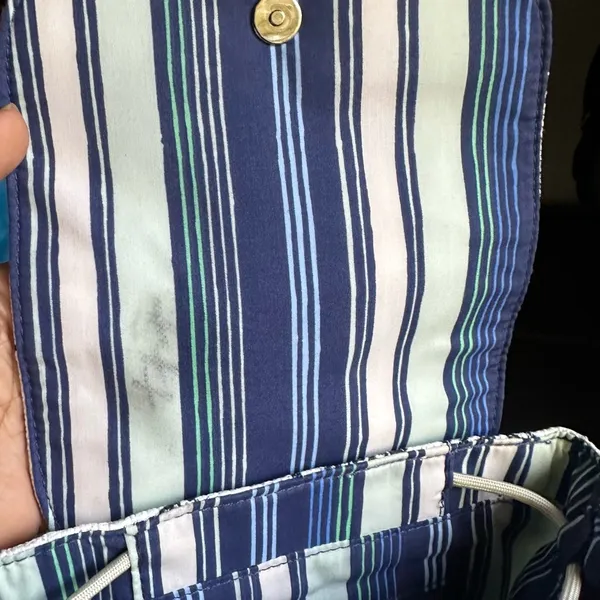 NWT Vera Bradley Straw Mini Backpack in Adrift Coral Blue - Image 3