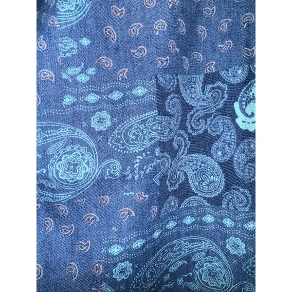 Tribal Jeans Paisley Patchwork Pants Women's 8 Boho Hippie Wide Leg Raw Hem‎ - Image 7