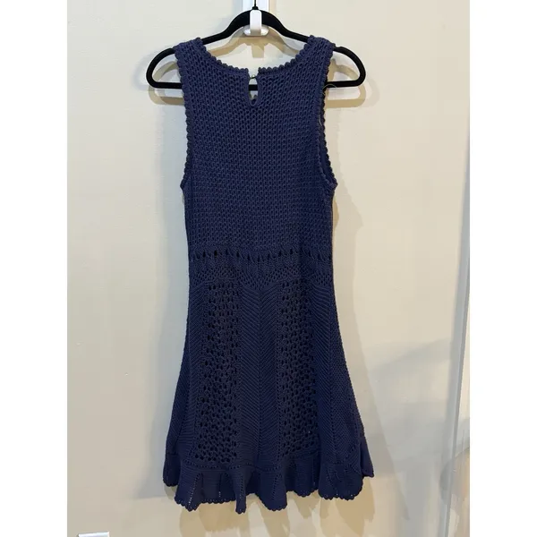 Lilly Pulitzer Molly Navy Harbor Crochet Sleeveless Sweater Dress Size Large - Image 4