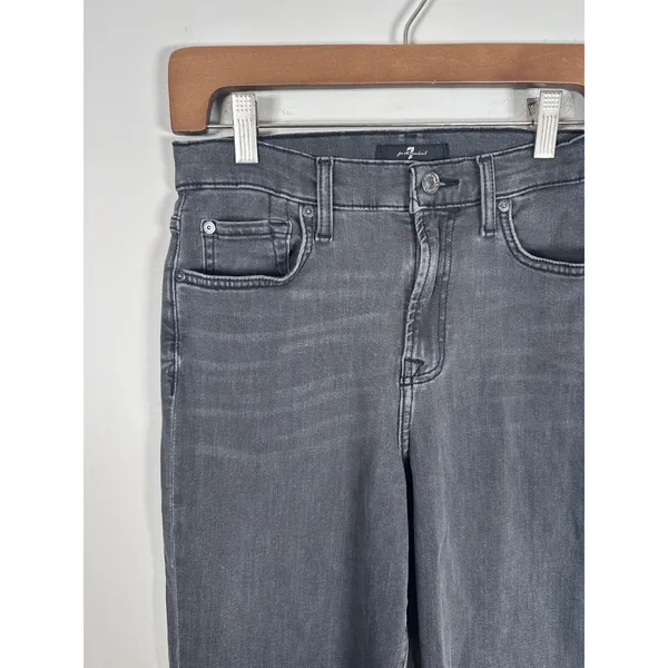 7 For All Mankind Alexa Jeans Women 27 Washed Black Minimalist Straight Leg - Image 4