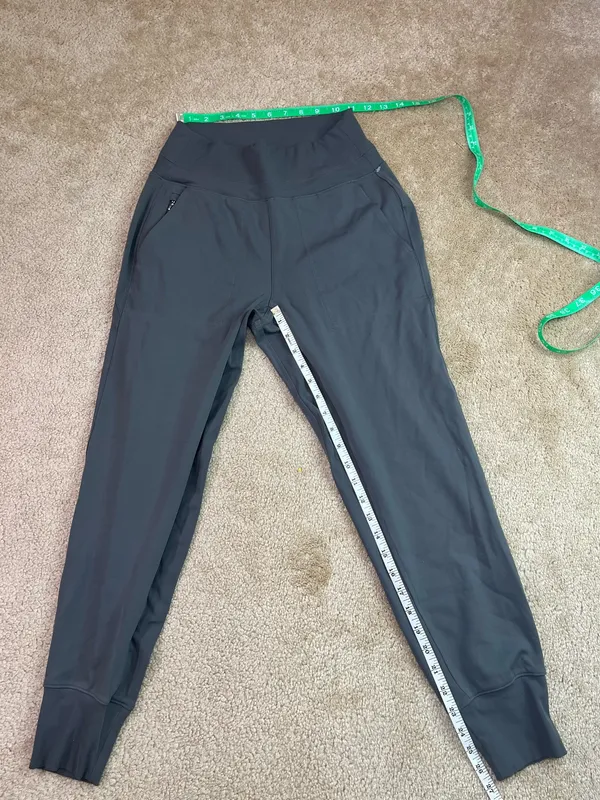 Athleta Women’s Jogger Pants Size Small Gray Ribbed Waist Zipper Pockets Athleisure - Image 4