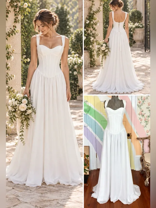 💥NWT Elliatt Emi Corset Drop-Waist Sheer Maxi Dress Soft White Sz M🧡 - Image 2