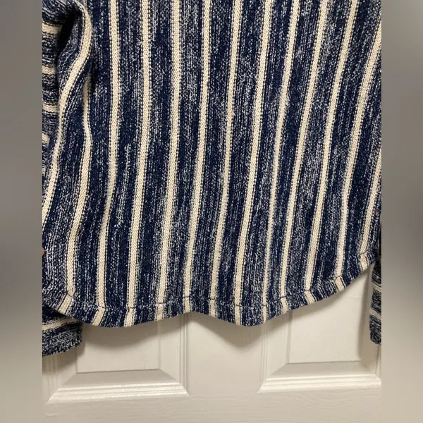 *Billabong Navy & Cream V Neck Knit Hoodie Sweater #U - Image 11