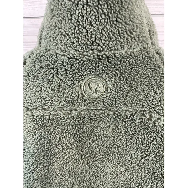 Lululemon Green Fleece Scuba Half Zip Pullover Jacket Cozy Sherpa - Image 5