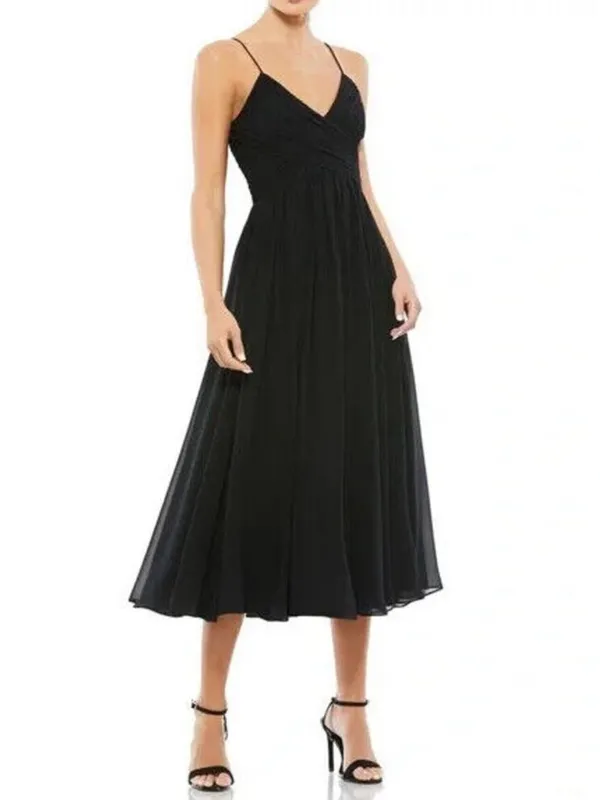 NWT Mac Duggal Ieena 70099 Faux Wrap Black Formal Dress Size XS - Image 12