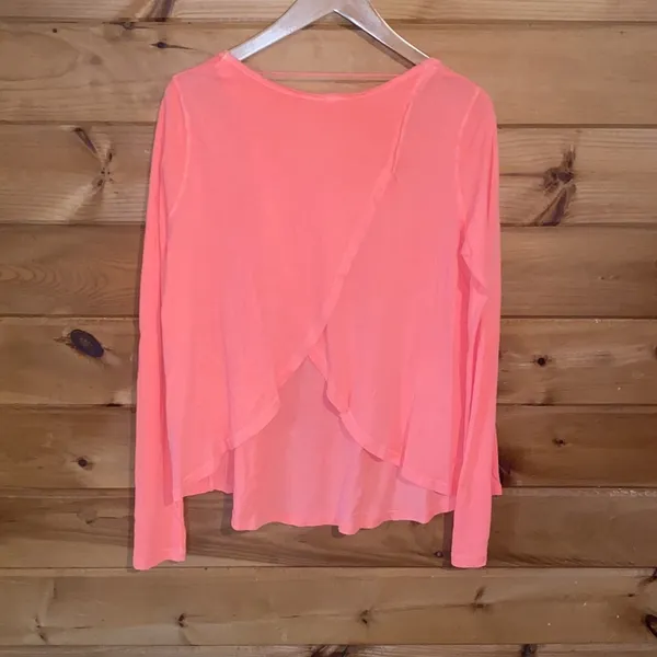Free people neon Orange open back flowy top - Image 3