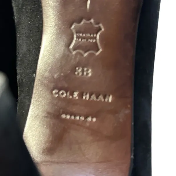 Cole Haan Suede Black Heels Sz 8 B - Image 7