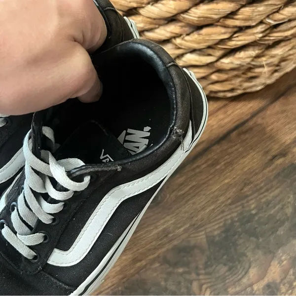 Vans Ward Black White Skate Shoes Canvas Sneakers - Women's 7 - Image 6