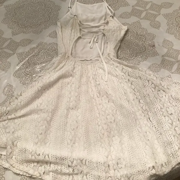 Abercrombie & Fitch Strappy Lace Open Back Fit & Flare Dress XS - Image 5