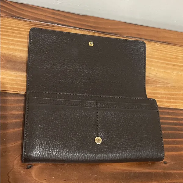 Michael Kors Fulton Carryall Wallet Brown Pebbled Leather "MK" Logo Medallion - Image 7