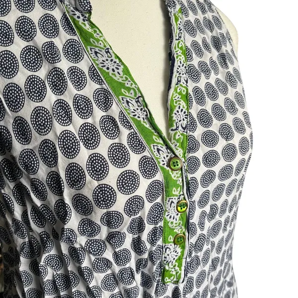 Blue White Green Boho Tapestry Printed Beachy Coverup Dress Resort Women's‎ XL - Image 2