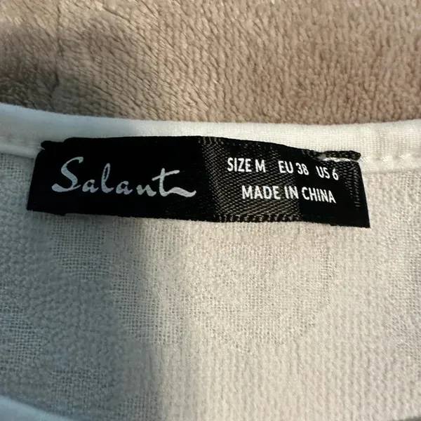 Salanta Cropped Sleeveless Top Size Medium 6 White Tank Bridal - Image 5