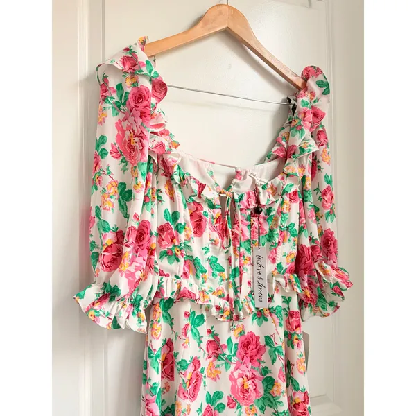 For Love & Lemons NEW Imogen Mini Dress‎ Large Floral Victorian Fate Summer - Image 6