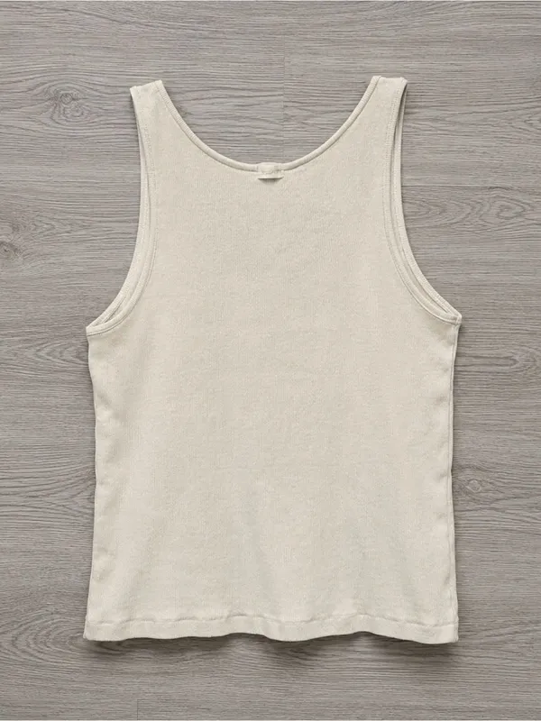SKIMS Bone Ribbed Cotton Stretch Tank Top Scoop Neck 4X Capsule Basic - Image 4
