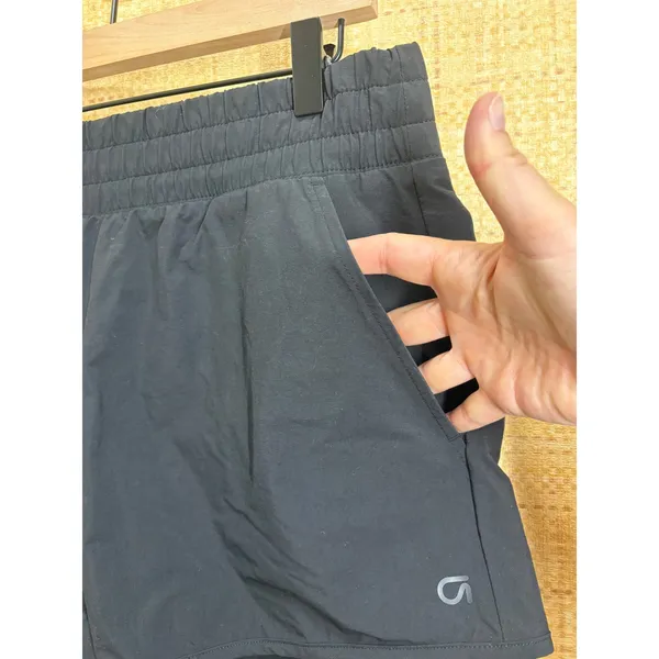 GapFit Womens Black Active Running Shorts Smocked Elastic Waist Pockets Size L - Image 2