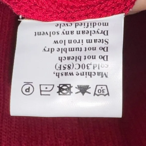 Red Ribbed Knit‎ Bodycon Sweater Dress Sleeveless Large - Image 5