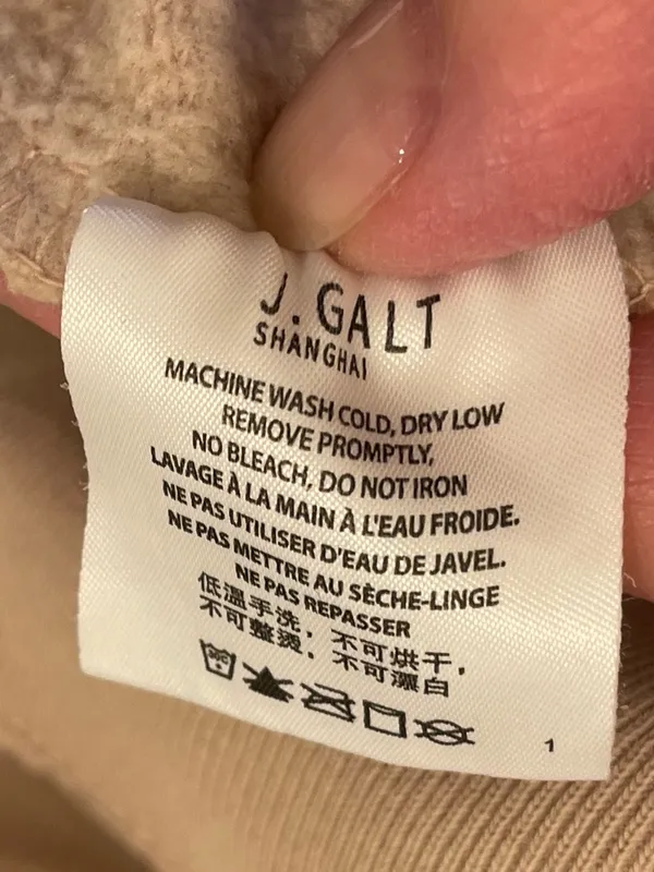 John Galt‎ Women’s Light Brown Polo Crew Neck Sweatshirt Size S - Image 9
