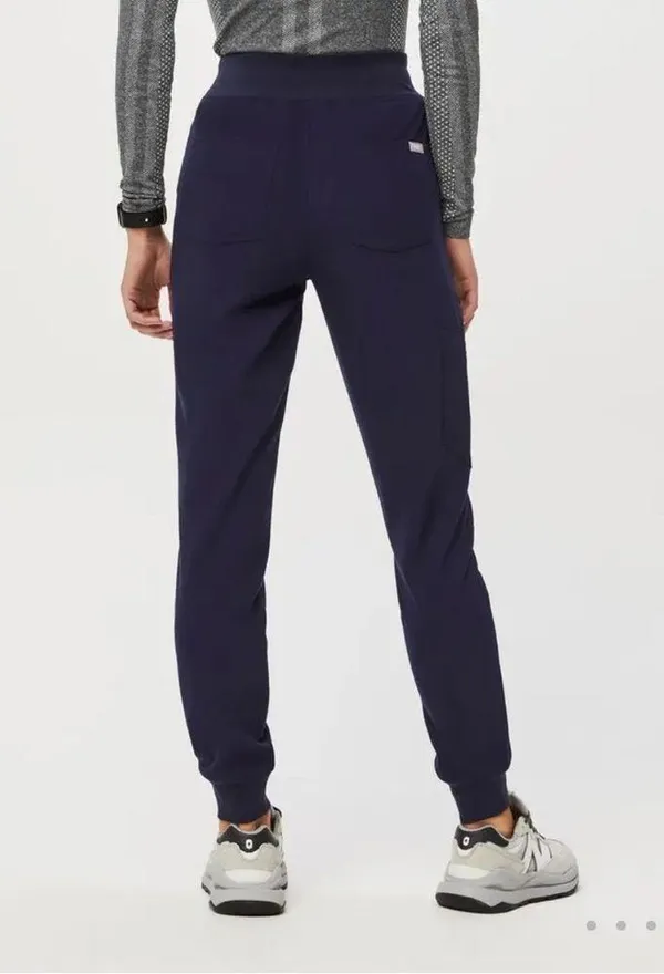 Figs Zamora Jogger High Waisted Scrub Pants Elastic Waist Navy Blue Medium Nurse - Image 3