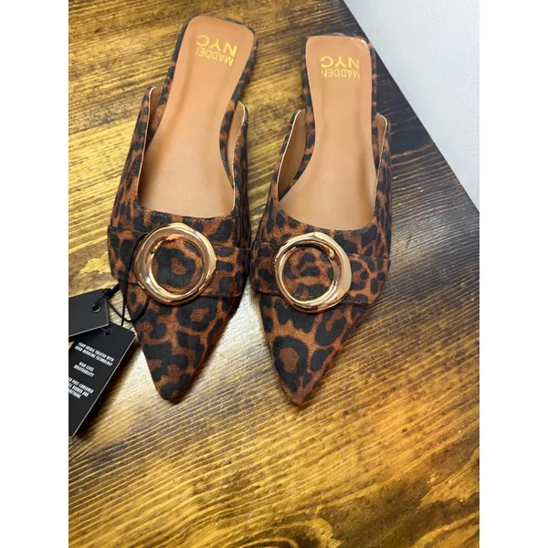 Madden‎ NYC Leopard Pointed Toe Flats Size 9 Brown - Image 2
