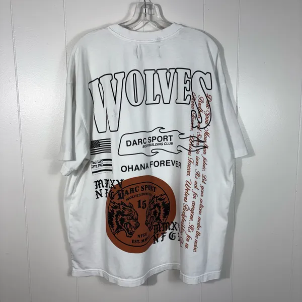 Darc Sport Ohana Forever White Wolf Graphic Oversized Limited Edition Tee Large - Image 5