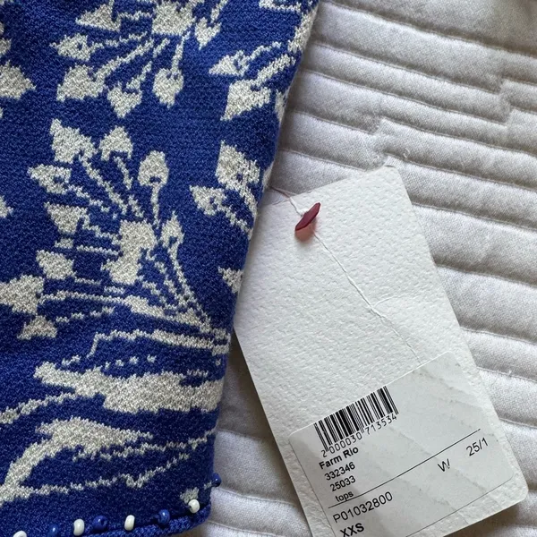 Farm Rio - Off-White Delicate Tapestry Knit Top - Image 6