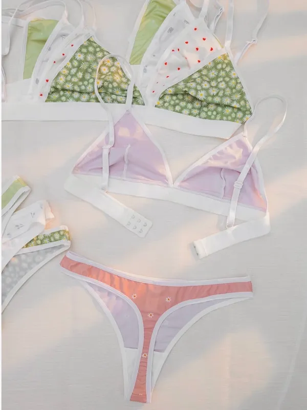 5 Sets Matching Bra and Panty Set Cute Sexy Lingerie Sets - Image 3