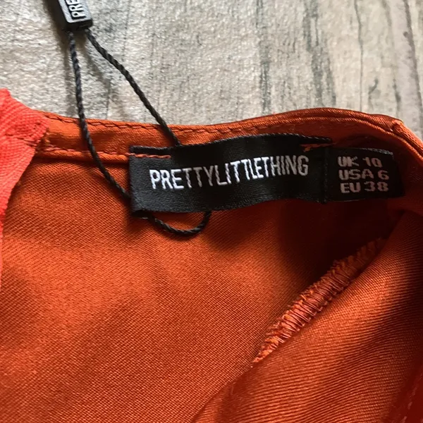 Prettylittlething Satin Long Sleeve Dress - Image 3