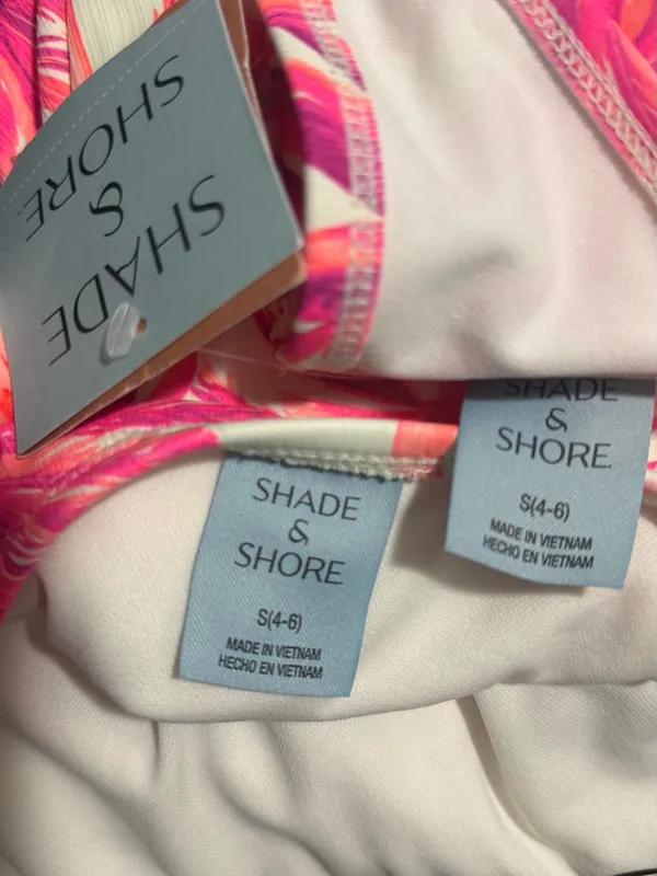 Shade & Shore Pink Palm Print Girls Two-Piece Swim Set - Image 4