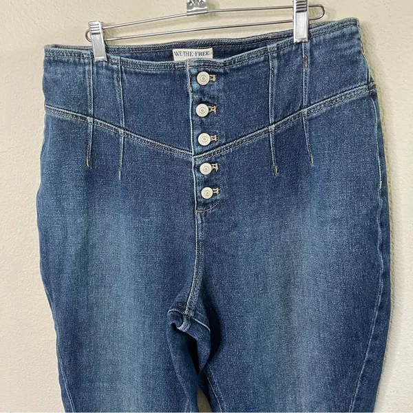 Free People We The Free Crvy Nix Corset Jeans‎ Womens Size 32 - Image 5