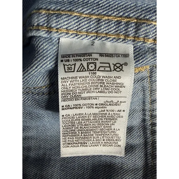 Old Navy High Rise Baggy Wide Leg Jeans Size 2 Denim Patch Pocket - Image 9