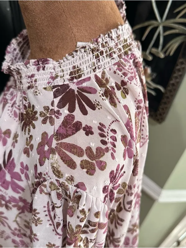 Free People Clarissa Printed Top – Lilac Grey Combo – Size Medium - Image 6