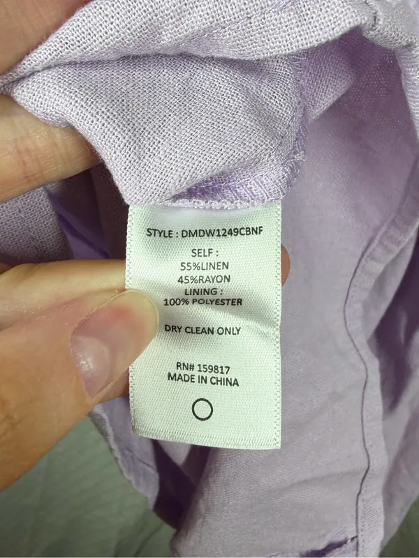 Altar’d State Light Purple Linen Blend‎ Puff Sleeve Dress - Image 6