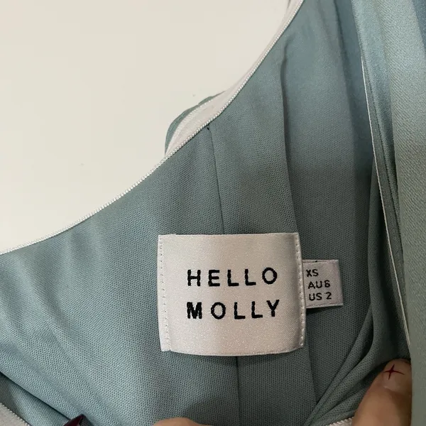 NWOT Hello Molly Ice blue one shoulder mini dress size US XS 2 - Image 6